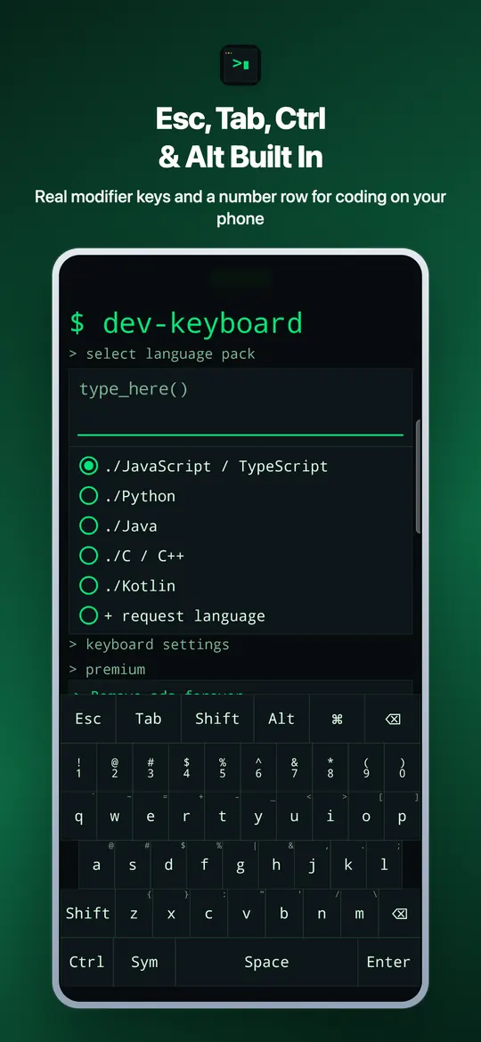 Dev Keyboard screenshot 1 of 4